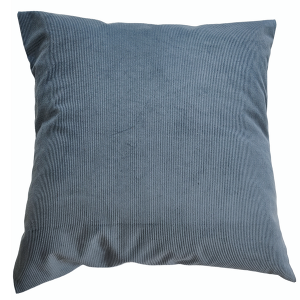 Dueblå fløjl pude 60x60