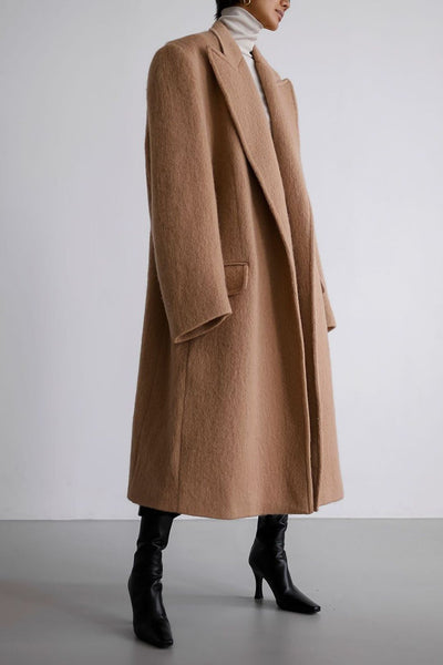 Shop John Oversized Coat - Camel fra The Frankie Shop secondhand hos Tales