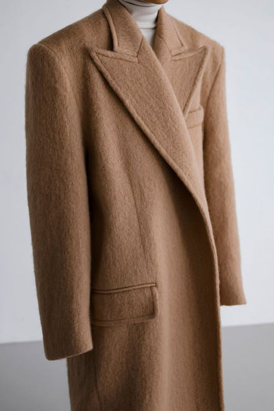 Shop John Oversized Coat - Camel fra The Frankie Shop secondhand hos Tales