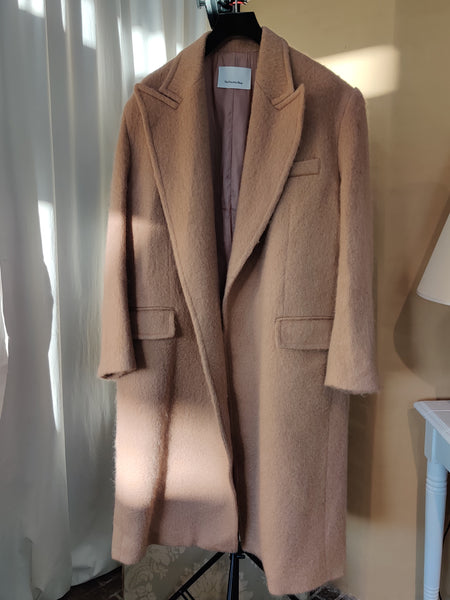 Shop John Oversized Coat - Camel fra The Frankie Shop secondhand hos Tales